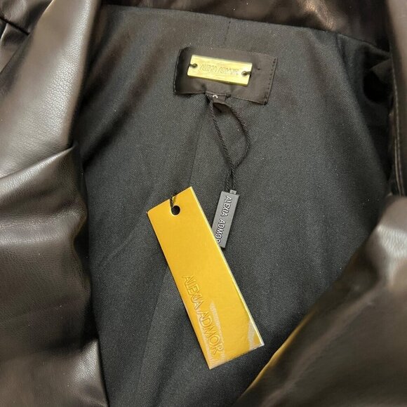 ALEXIA ADMOR Black Jacqueline Edgy Executive Vegan Leather Sheath Dress Size: 8 - Picture 12 of 12